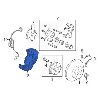 Toyota OE - Front Left Brake Dust Shield
