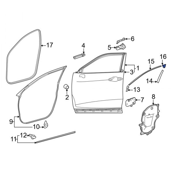 Toyota OE 6766448050 Front Left Door Opening Trim