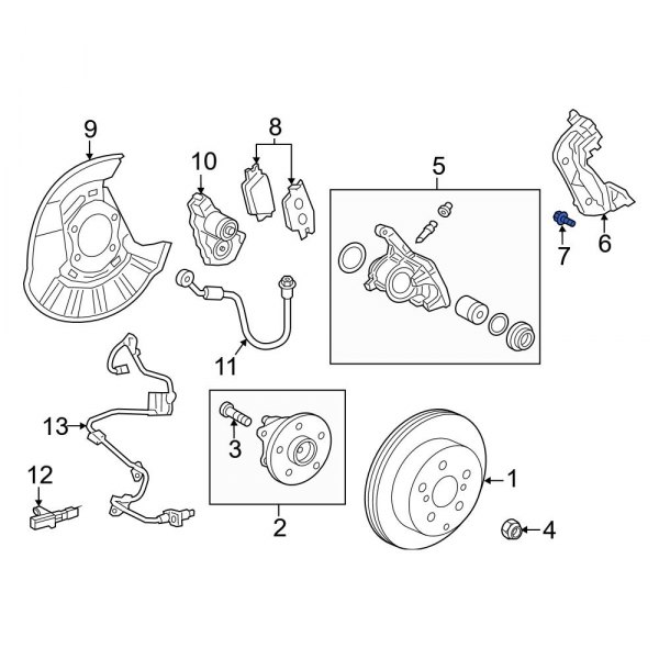 Disc Brake Caliper Anchor Plate Bolt