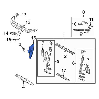 Toyota OE - Front Right Radiator Support Baffle