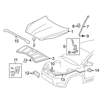 Toyota OE - Hood Prop Rod Grommet