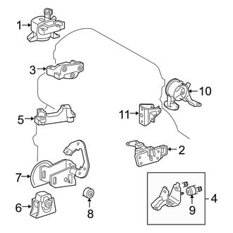 Toyota OE - Engine / Transaxle - Engine & Transmission Mounting (2.4L)