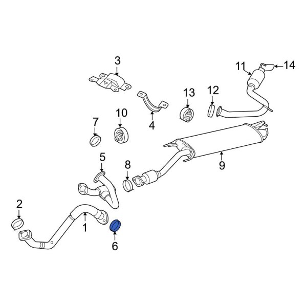 Toyota OE 174510D140 - Rear Forward Catalytic Converter Gasket