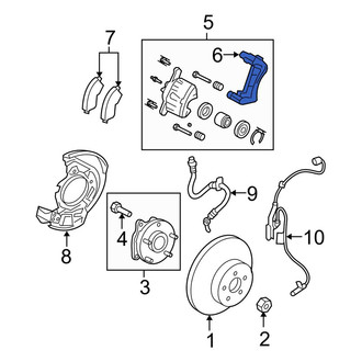 Toyota OE - Front Left Disc Brake Caliper Bracket