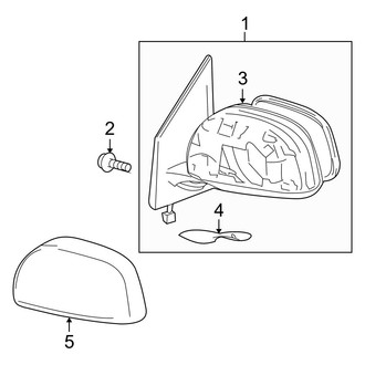Toyota OE - Front Door - Outside Mirrors (W/O Turn Signal)