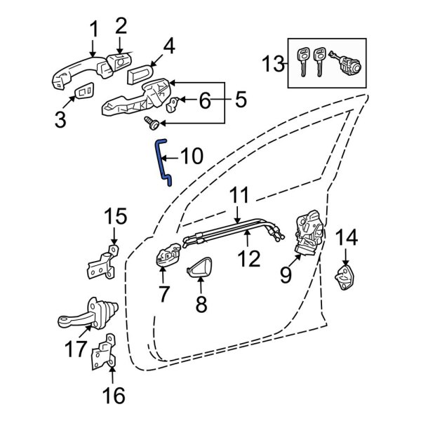 Door Lock Operating Rod