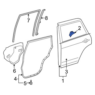 Toyota OE - Rear Right Door Window Molding