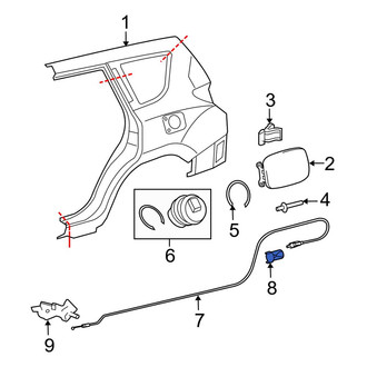 Toyota OE - Fuel Filler Door Release Cable Clip