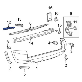 Toyota OE - Rear Left Bumper Cover Support Rail