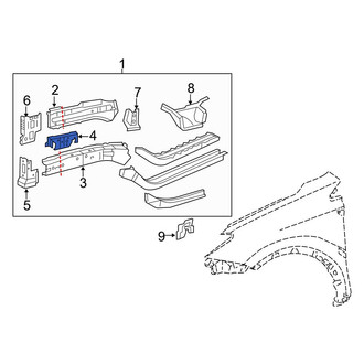 Toyota OE - Front Right Frame Side Member Reinforcement