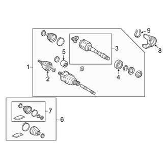 Toyota OE - Front Suspension - Drive Axles (LE / Limited / SE / XLE AWD)