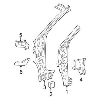 Toyota OE - Pillars, Rocker & Floor - Hinge Pillar (Inner Components), (FULL HYBRID EV-GAS (FHEV) / Gas)