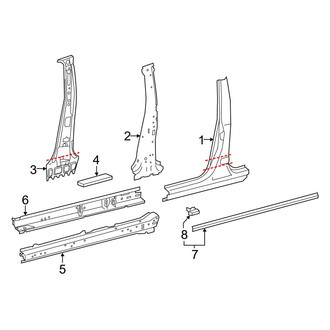 Toyota OE - Pillars, Rocker & Floor - Center Pillar & Rocker (Canada Built), (FULL HYBRID EV-GAS (FHEV) / Gas)