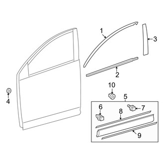 Toyota OE - Front Door - Exterior Trim