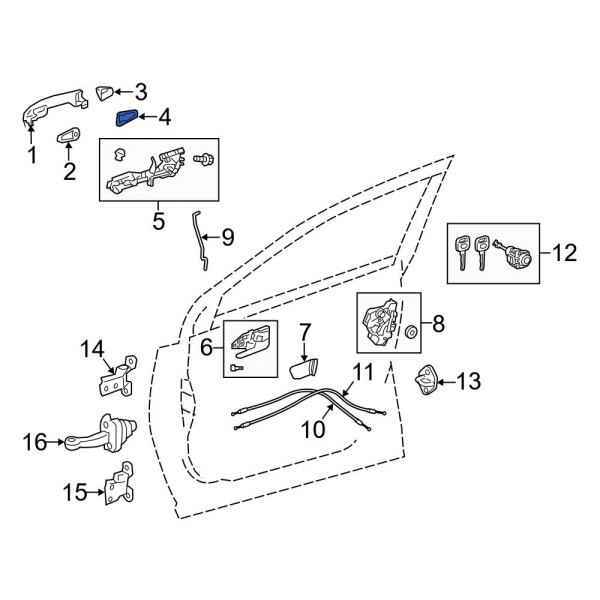 Exterior Door Handle Cover Gasket