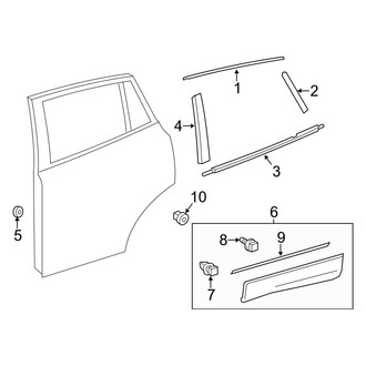 Toyota OE - Rear Door - Exterior Trim (FULL HYBRID EV-GAS (FHEV) / Gas)