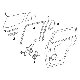 Toyota OE - Rear Door - Glass & Hardware (FULL HYBRID EV-GAS (FHEV) / Gas)
