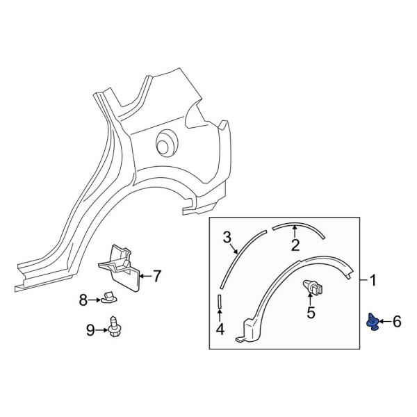 Wheel Arch Molding Clip