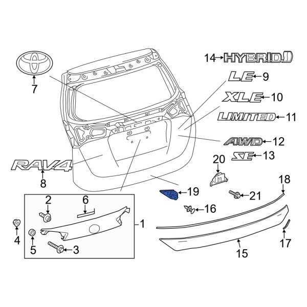 Liftgate Finish Panel Bracket