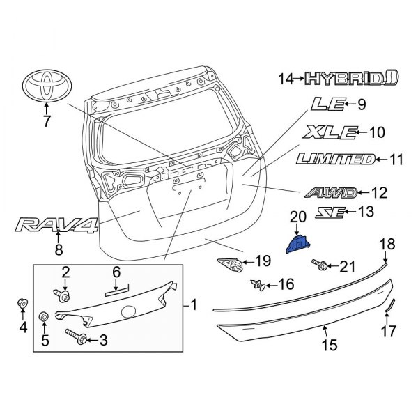 Liftgate Finish Panel Bracket