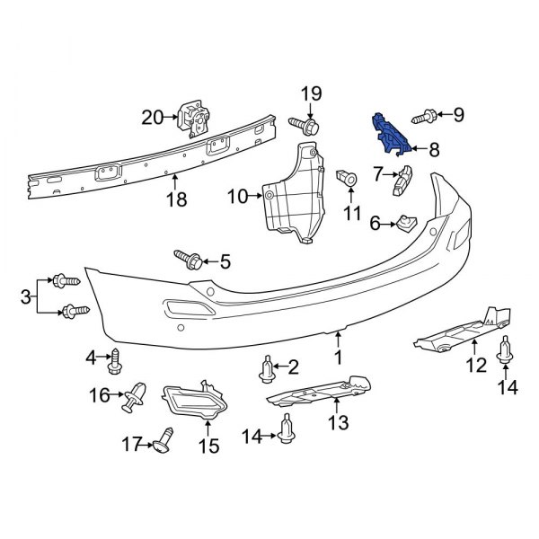 Bumper Cover Support Rail