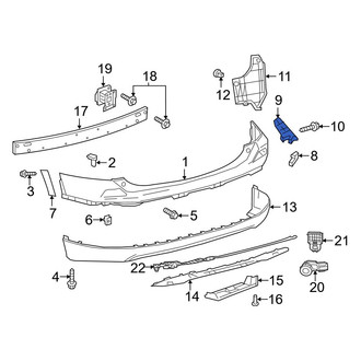 Toyota OE - Rear Right Bumper Cover Support Rail