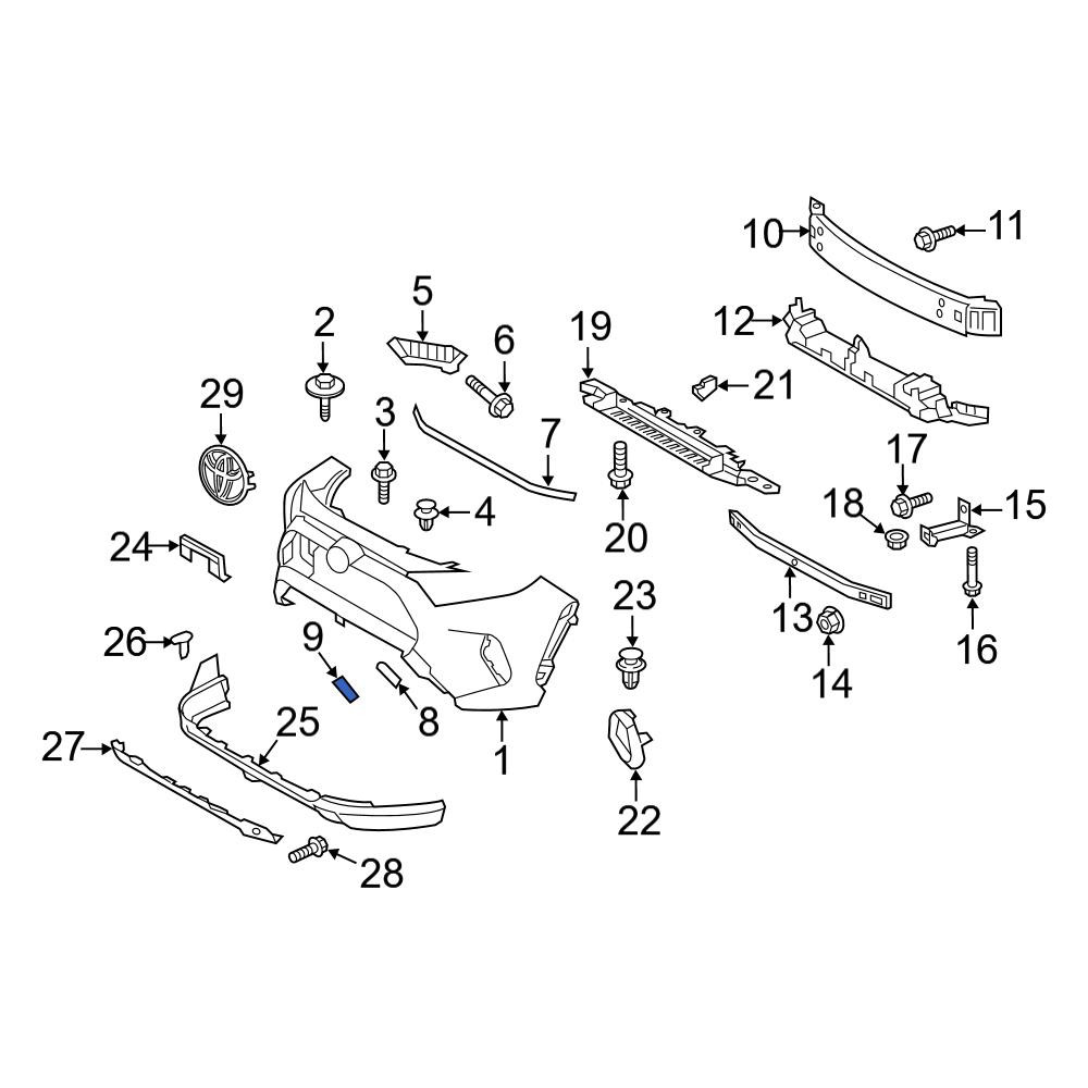 Toyota OE 5328542120 - Front Right Lower Tow Eye Cap