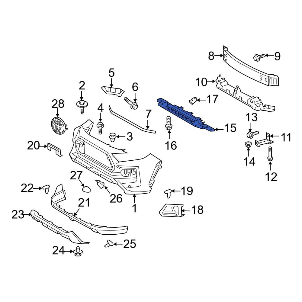 Toyota OE 526180R060 - Front Lower Bumper Impact Absorber