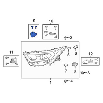 Toyota OE - Front Right Upper Inner Headlight Hardware Kit