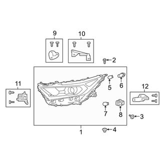 Toyota OE - Front Lamps - Headlamp Components (North America Built, Projector LED, W/O Adaptive Lights)