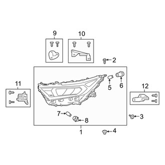 Toyota OE - Front Lamps - Headlamp Components (Multi-LED, North America Built), (Hybrid LE / LE)