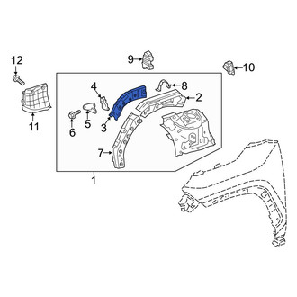 Toyota OE - Front Right Fender Rail Reinforcement