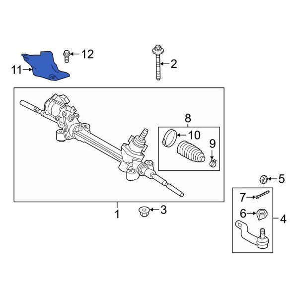 Rack and Pinion Heat Shield