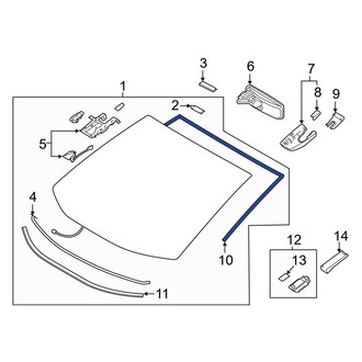Toyota OE - Front Upper Windshield Molding