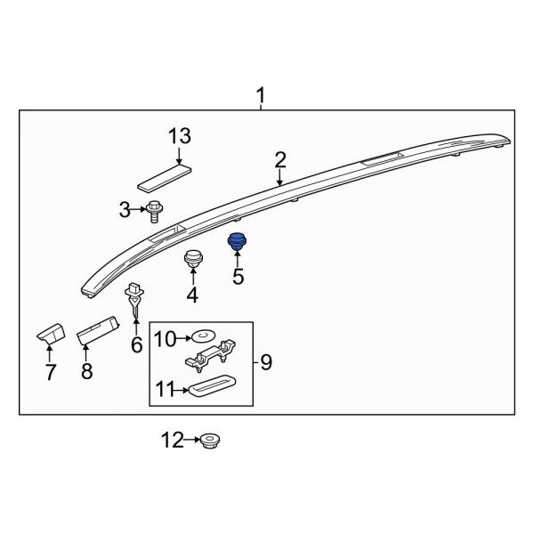 Roof Luggage Carrier Side Rail Clip