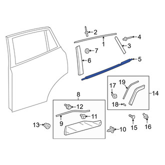 Toyota OE - Rear Right Door Belt Molding