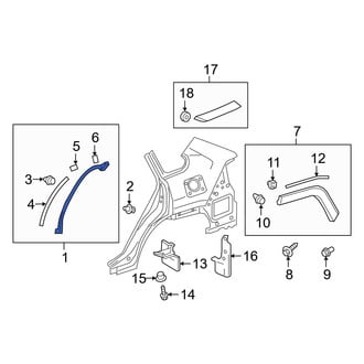 Toyota OE - Rear Center Left Wheel Arch Molding