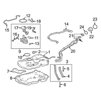 Toyota OE - Fuel System Components (Japan Built), (Hybrid LE / Hybrid Limited / Hybrid XLE / Hybrid XSE)