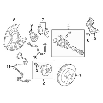 Toyota OE - Rear Suspension - Brake Components (FWD)