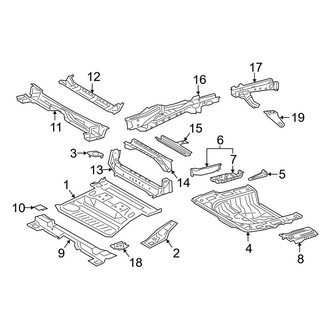 Toyota OE - Rear Body & Floor - Floor & Rails (North America Built), (Hybrid LE / Hybrid Limited / Hybrid XLE / Hybrid XSE)