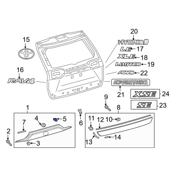 Liftgate Finish Panel Clip