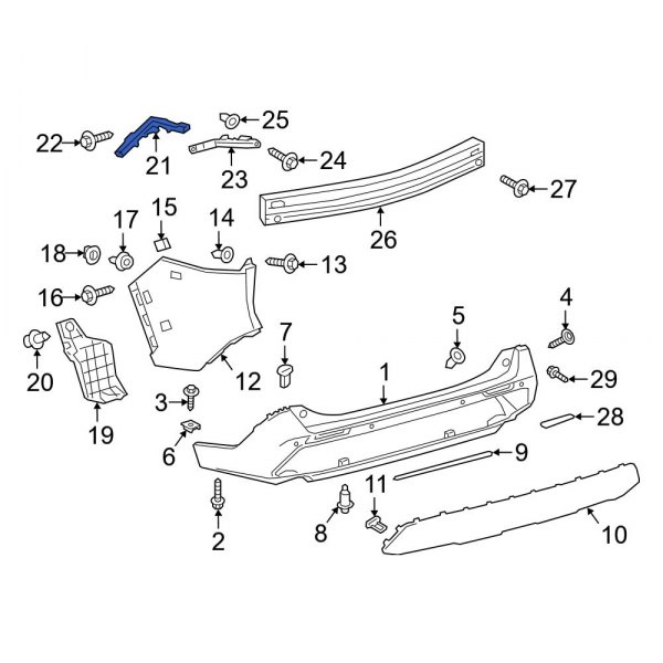 Bumper Cover Support Rail