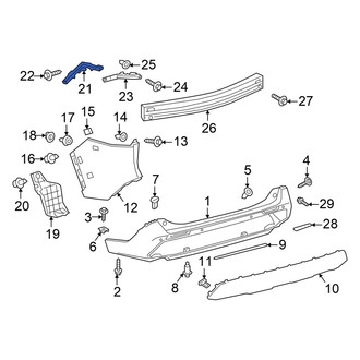 Toyota OE - Rear Right Bumper Cover Support Rail