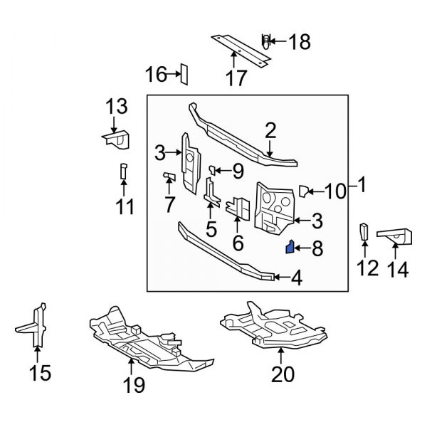 Radiator Support Panel Reinforcement Bracket