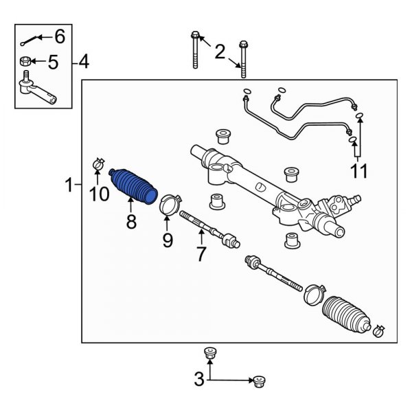 Rack and Pinion Bellows