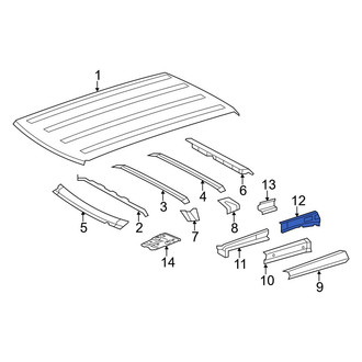 Toyota OE - Rear Left Inner Roof Side Rail