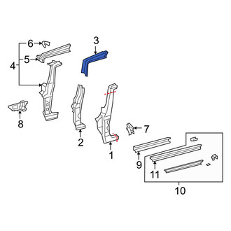 Toyota OE - Left Upper Body A-Pillar Reinforcement