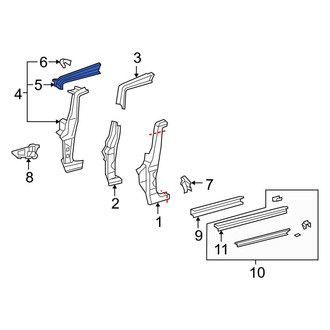 Toyota OE - Left Outer Roof Side Rail