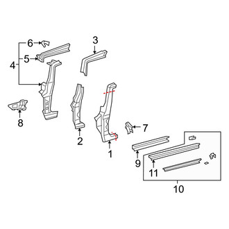 Toyota OE - Pillars, Rocker & Floor - Hinge Pillar