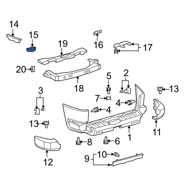 Toyota OE 5258835030 Rear Left Bumper Cover Bracket